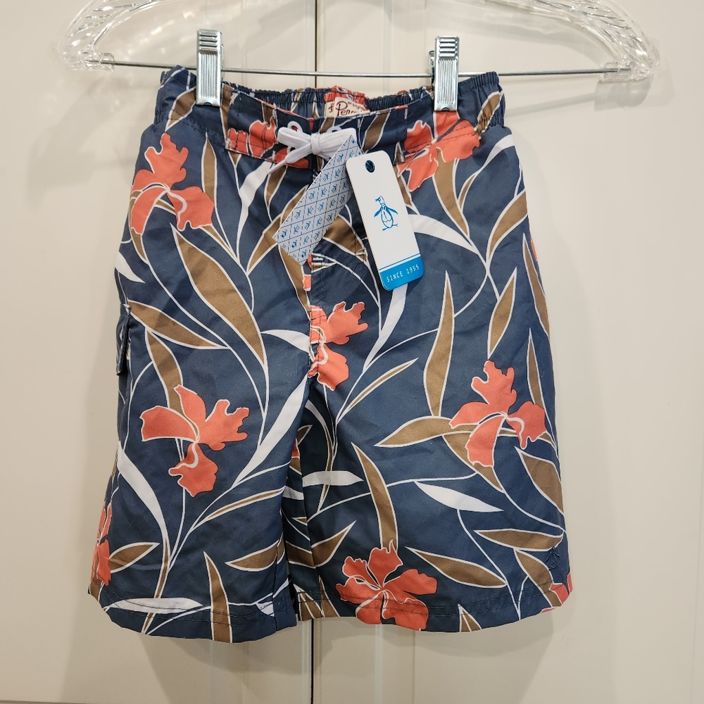 NWT Original Penguin by Munsingwear Swim Bathing Shorts Trunks Boys Size…